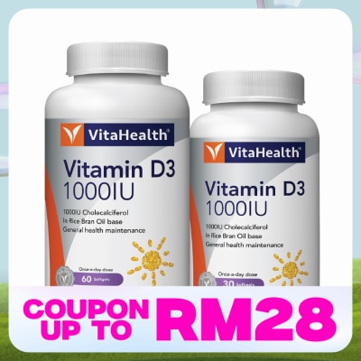 VITAHEALTH Vitamin D3 1000IU 60s+30s