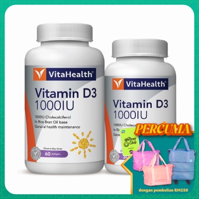 VITAHEALTH Vitamin D3 1000IU 60s+30s