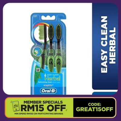 ORAL-B Complete Easy Clean Soft Herbal Manual Toothbrush 3s