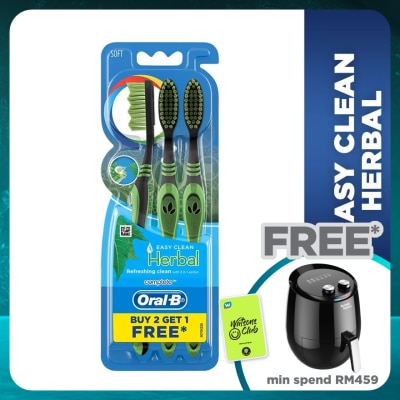 ORAL-B Complete Easy Clean Soft Herbal Manual Toothbrush 3s