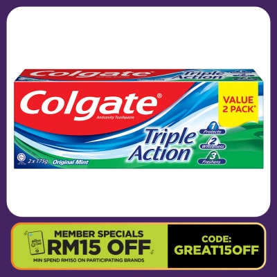 COLGATE Triple Action Toothpaste 2x175g Valuepack