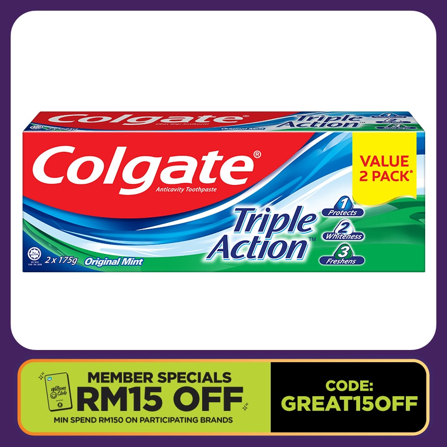 Triple Action Toothpaste 2x175g Valuepack