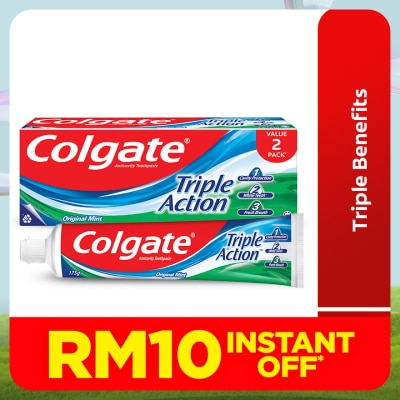 COLGATE Colgate Triple Action Toothpaste Valuepack 175gx2