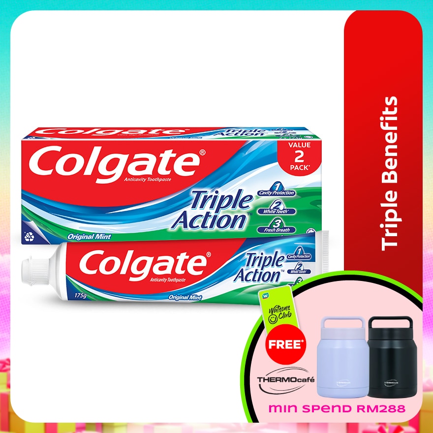 Colgate Triple Action Toothpaste Valuepack 175gx2