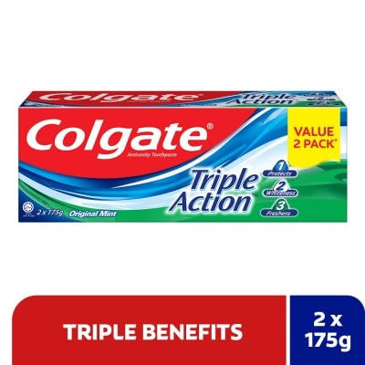 COLGATE Triple Action Toothpaste 2x175g Valuepack