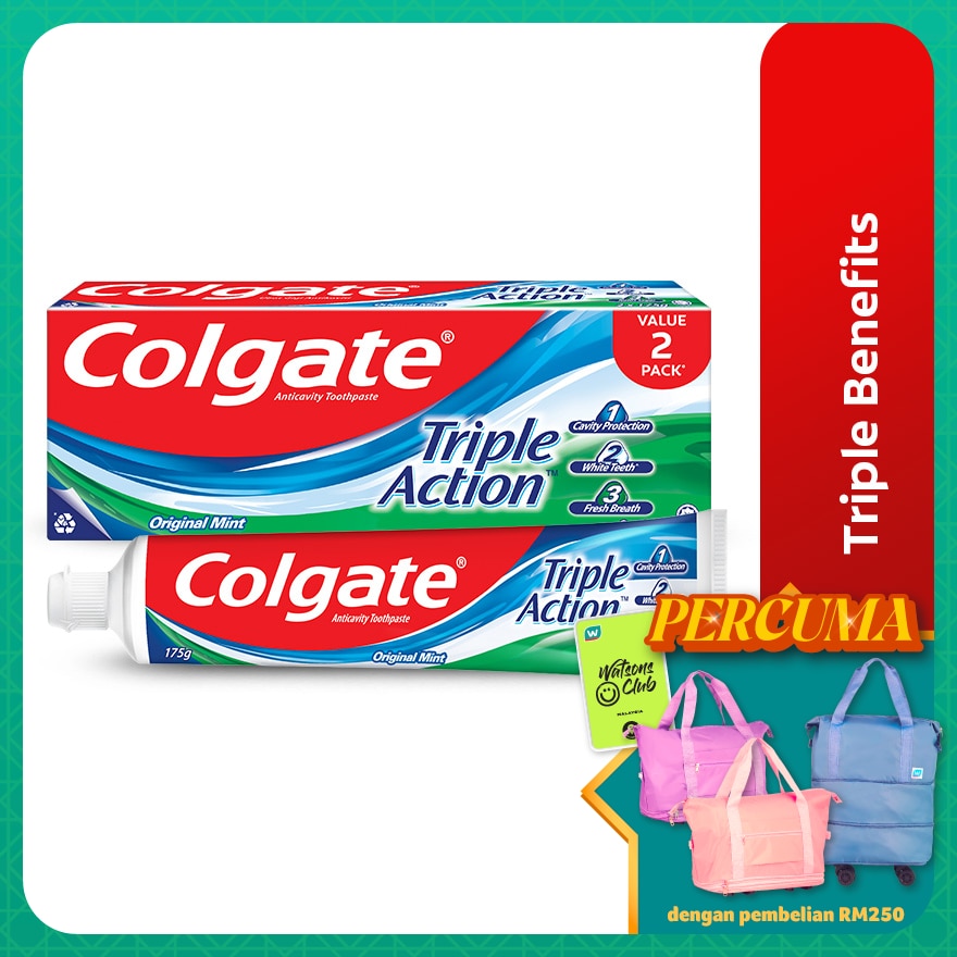 Colgate Triple Action Toothpaste Valuepack 175gx2