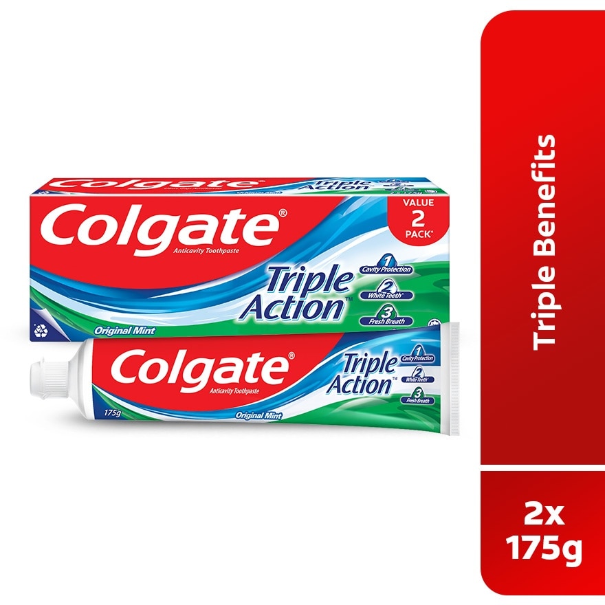 Colgate Triple Action Toothpaste Valuepack 175gx2
