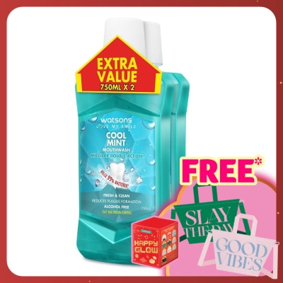 WATSONS Cool Mint Mouthwash 750ml x 2
