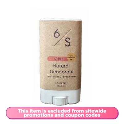 6 PERSCENT Rose Natural Deodorant 15g