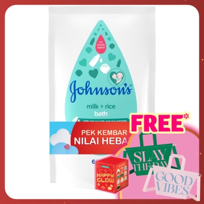 JOHNSON'S Baby Bath Milk + Rice 2 x 600ml