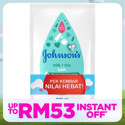 JOHNSON'S Baby Bath Milk + Rice 2 x 600ml