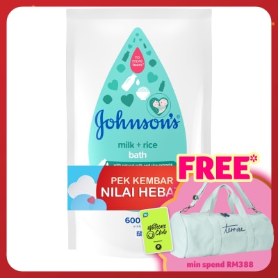 JOHNSON'S Baby Bath Milk + Rice 2 x 600ml