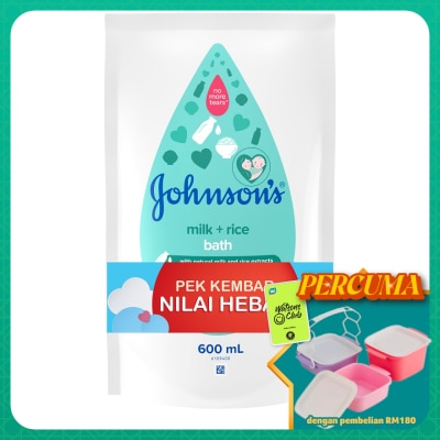 JOHNSON'S - Baby Bath Milk + Rice 2 x 600ml