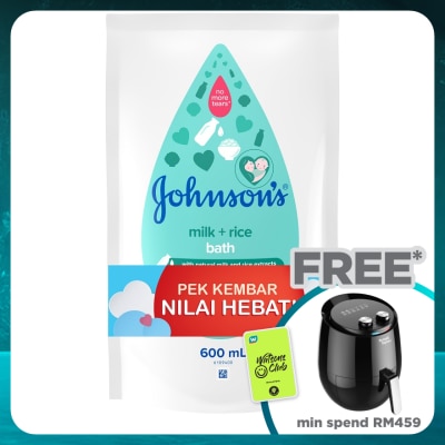 JOHNSON'S Baby Bath Milk + Rice 2 x 600ml