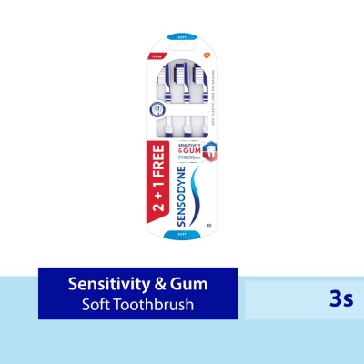 SENSODYNE, Sensitive Teeth Sen & Gum Soft Toothbrush 3S | Watsons Malaysia