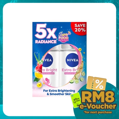 NIVEA Deodorant  Extra Brightening Roll On TWP 2x50ml