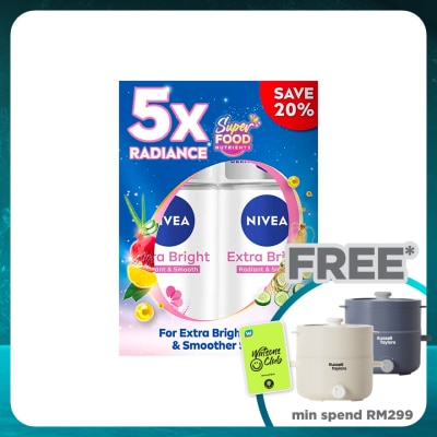 NIVEA Deodorant  Extra Brightening Roll On TWP 2x50ml