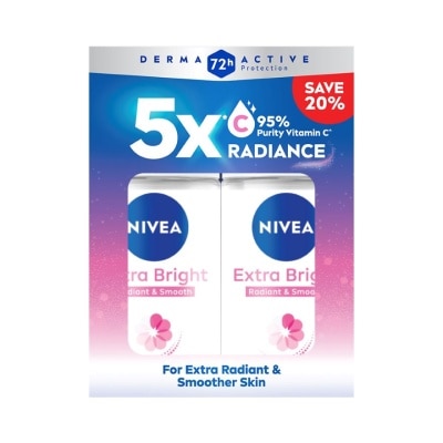 NIVEA - Deodorant  Extra Brightening Roll On TWP 2x50ml