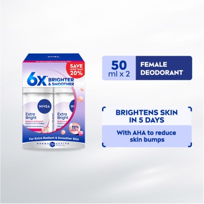 NIVEA Deodorant Radiant & Smooth Roll On TWP 2x50ml image