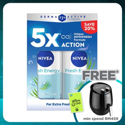 NIVEA Deodorant Energy Fresh Roll On Twin Pack 2x50ml