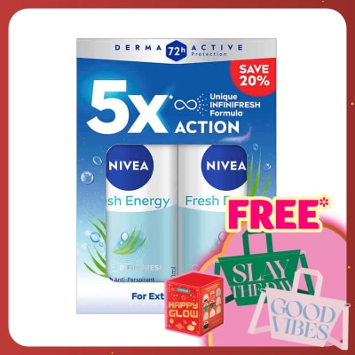 NIVEA Deodorant Energy Fresh Roll On Twin Pack 2x50ml