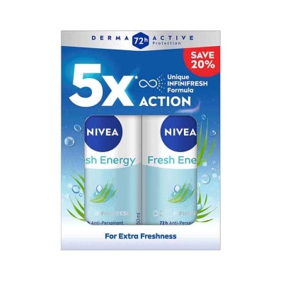 NIVEA Deodorant Energy Fresh Roll On Twin Pack 2x50ml