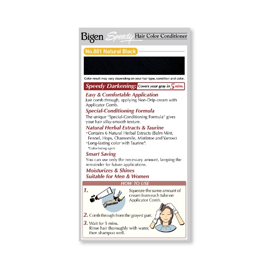 Speedy Hair Color Conditioner Natural Black 1's