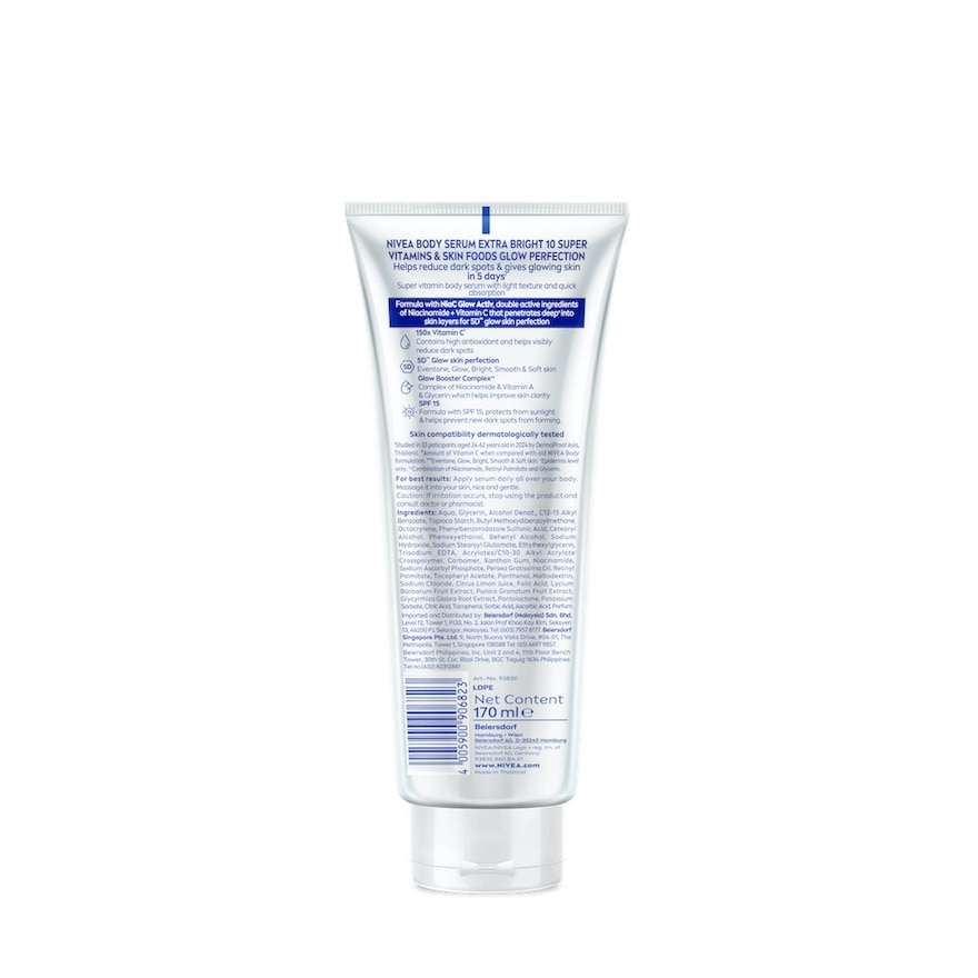 Extra Bright 10 Super Vitamins & Skin Foods Serum In Lotion 180ml