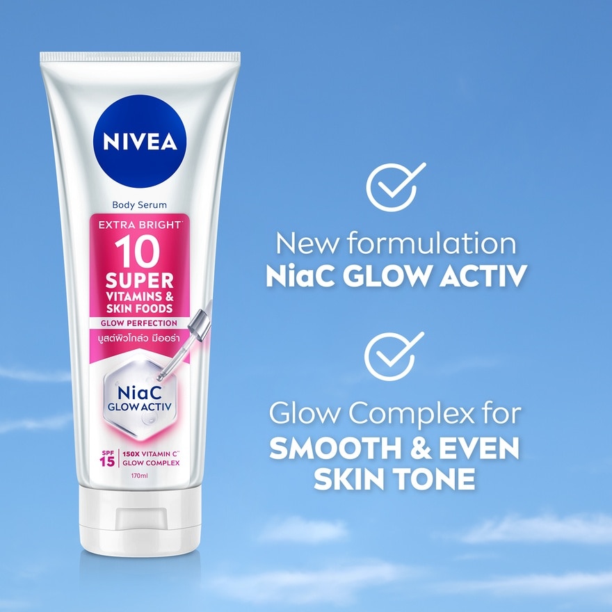 Extra Bright 10 Super Vitamins & Skin Foods Serum In Lotion 180ml