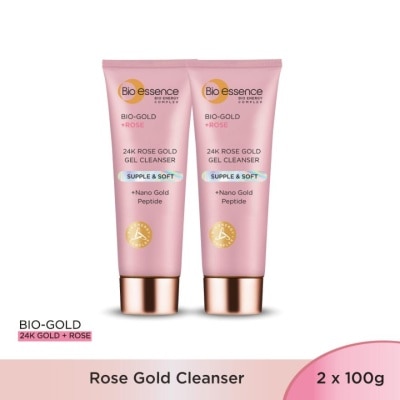 BIO-ESSENCE Bio-Gold Rose Gold Gel Cleanser 2X100g