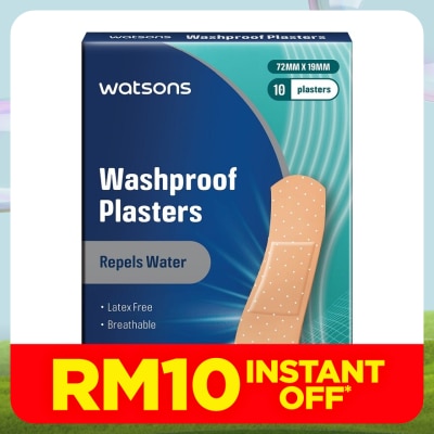 WATSONS Washproof Breathable Plasters 10's