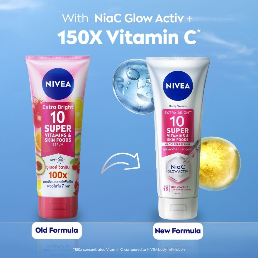 Extra Bright 10 Super Vitamins & Skin Foods Serum In Lotion 70ml