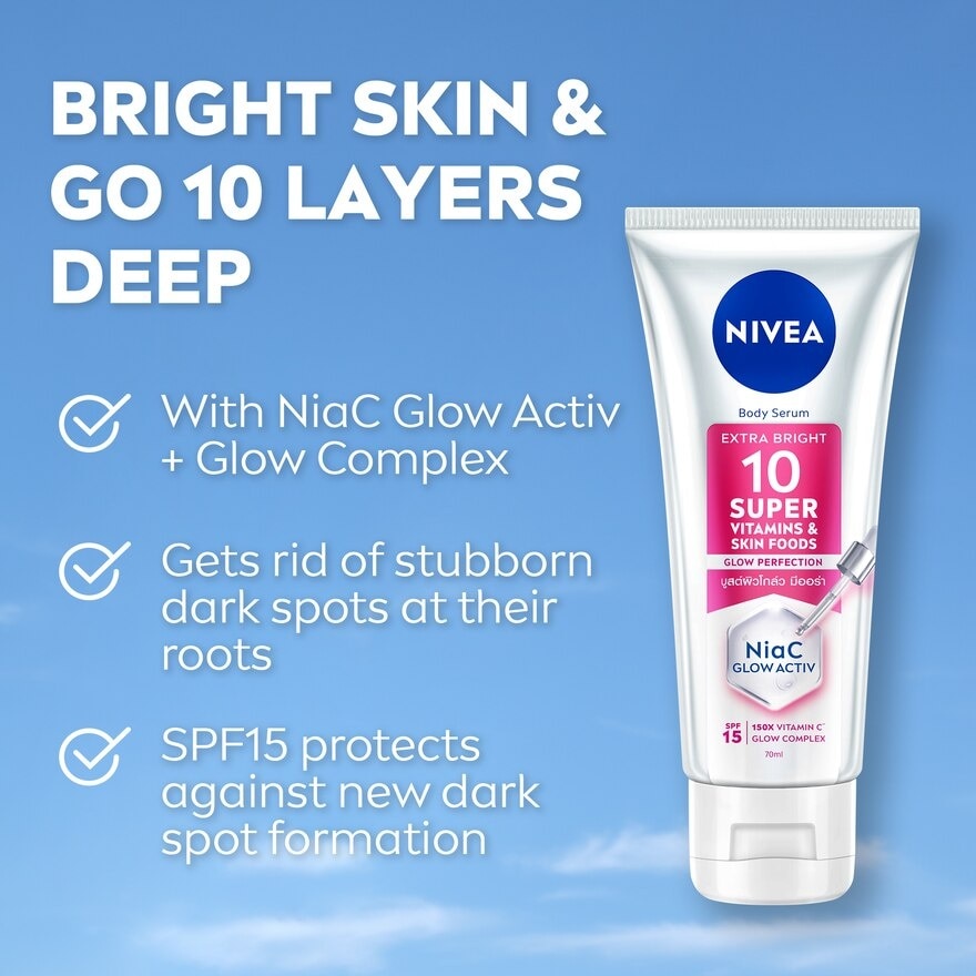 Extra Bright 10 Super Vitamins & Skin Foods Serum In Lotion 70ml