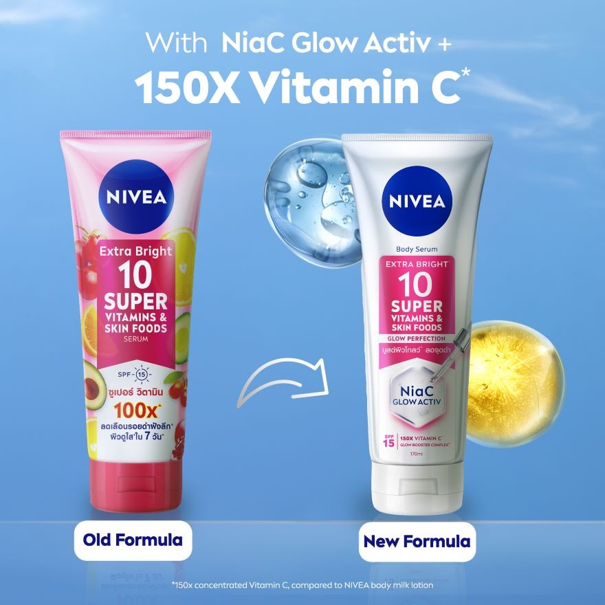 Extra Bright 10 Super Vitamins & Skin Foods Serum In Lotion 300ml
