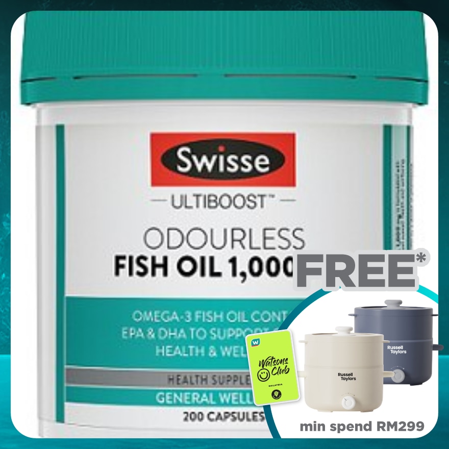 Ultiboost Odourless Fish Oil 1000mg 200S