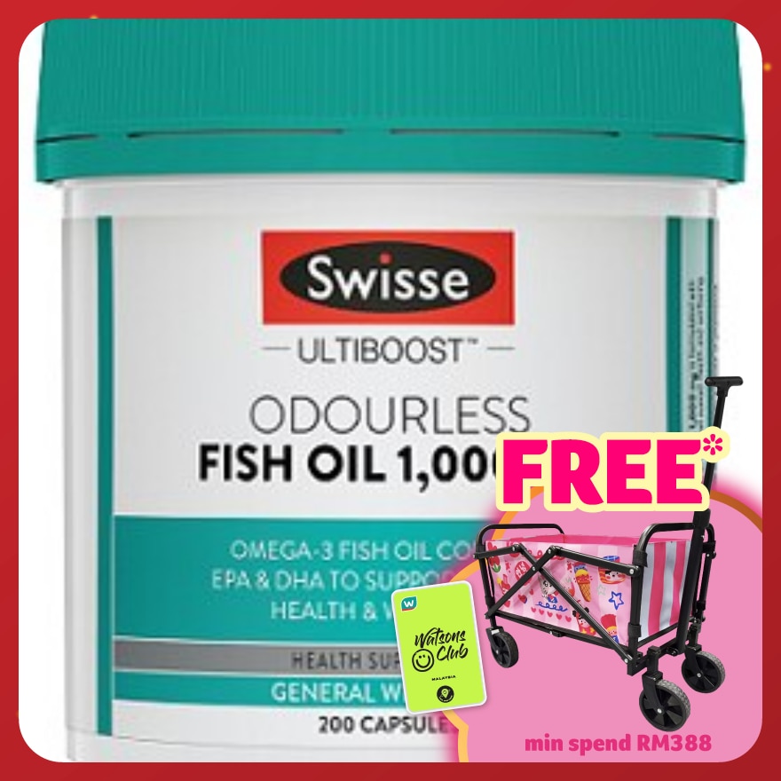 Ultiboost Odourless Fish Oil 1000mg 200S