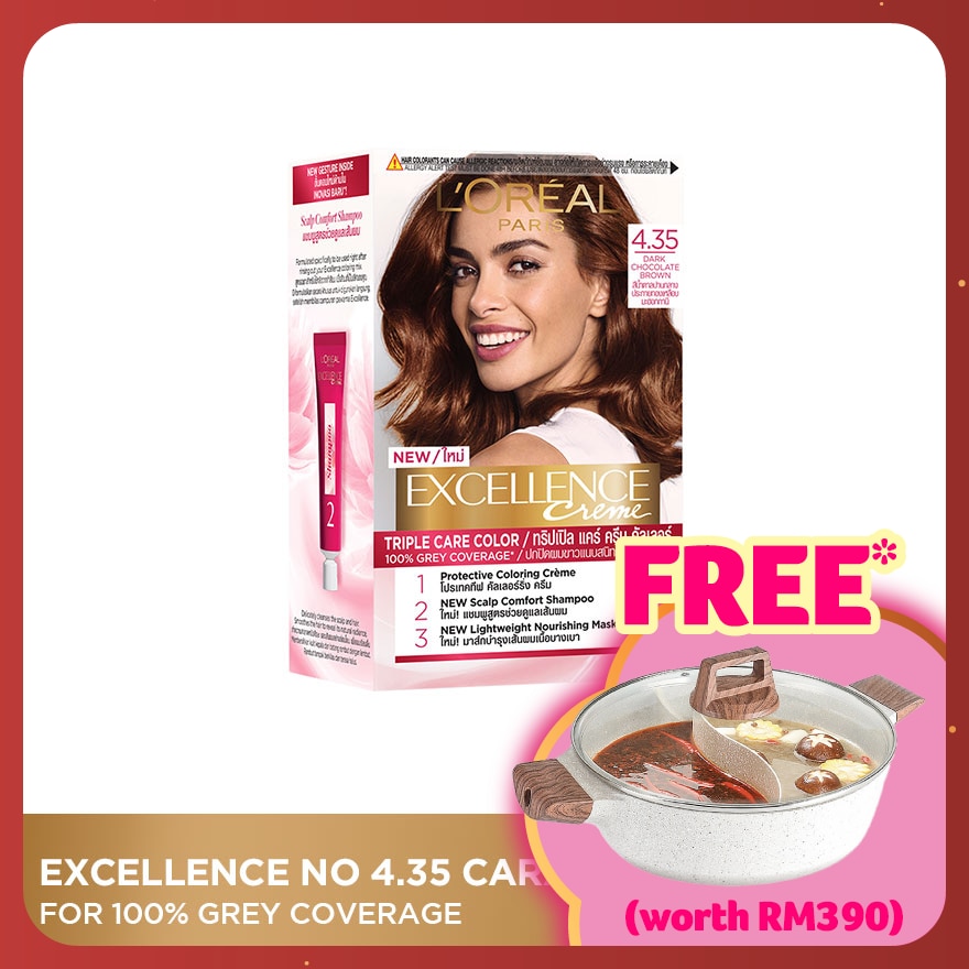 EXCELLENCE Creme 4.35 Dark Chocolate Brown 1's