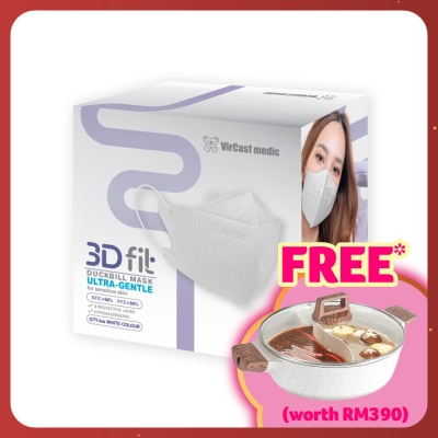 VIRCAST MEDIC 3D Fit Face Mask (White) 30's