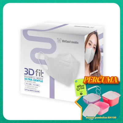 VIRCAST MEDIC - 3D Fit Face Mask (White) 30's