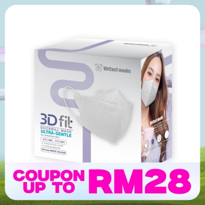 VIRCAST MEDIC 3D Fit Face Mask (White) 30's