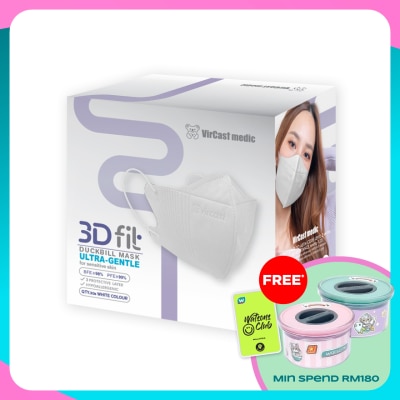 VIRCAST MEDIC 3D Fit Face Mask (White) 30's