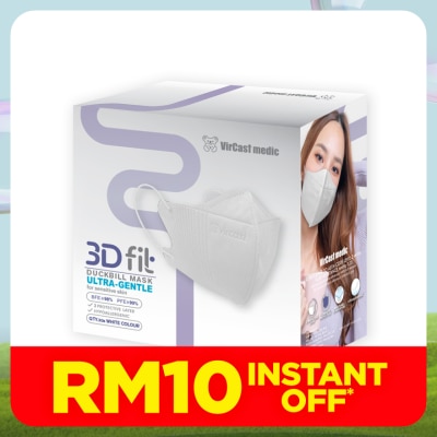 VIRCAST MEDIC 3D Fit Face Mask (White) 30's