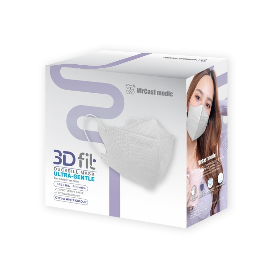 3D Fit Face Mask (White) 30's