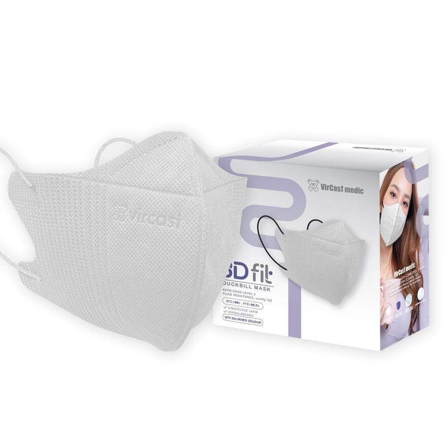 3D Fit Face Mask (White) 30's