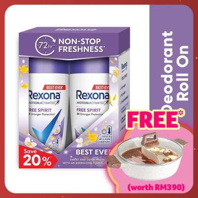 REXONA Free Spirit Roll On 2x45ml