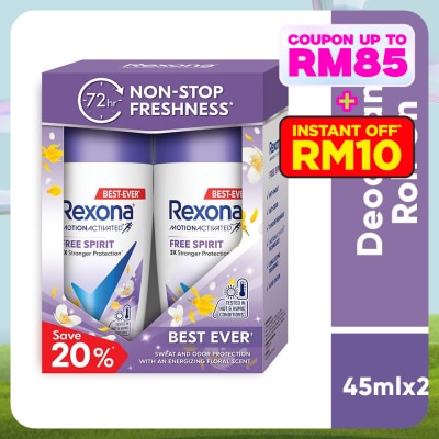 REXONA Free Spirit Roll On 2x45ml