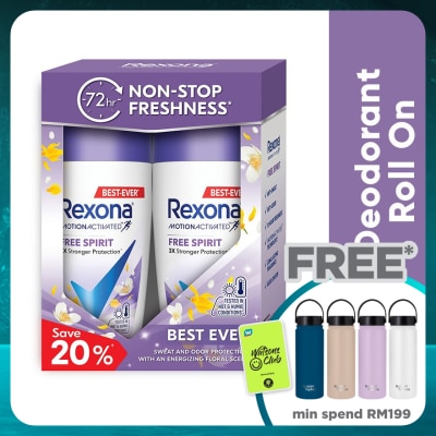 REXONA Free Spirit Roll On 2x45ml