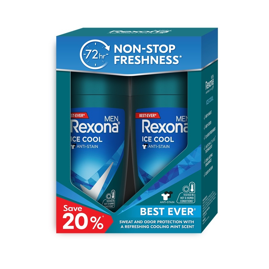 REXONA, Men Ice Cool Roll On 2x45ml | Watsons Malaysia