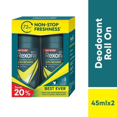 REXONA Men Ultra Recharge Roll On Deo 2x45ML