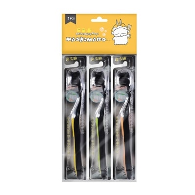 MASHIMARO_WRONG Charcoal Toothbrush (Dual Bristle) 3pcs